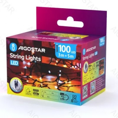 5m Αδιάβροχα IP44 Χριστουγεννιάτικα Λαμπάκια Ρεύματος με Ψυχρό & Θερμό Φωτισμό και 8 Προγράμματα Λειτουργίας - AIGOSTAR 5m Αδιάβροχα IP44 Χριστουγεννιάτικα Λαμπάκια Ρεύματος με Ψυχρό & Θερμό Φωτισμό και 8 Προγράμματα Λειτουργίας - AIGOSTAR