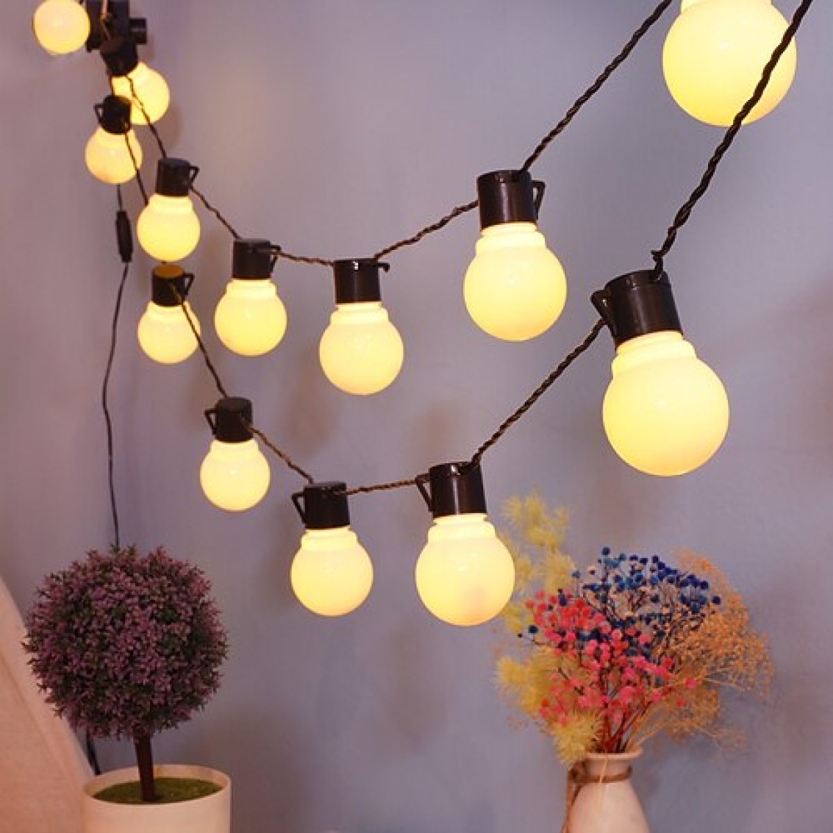 5m Διακοσμητική Γιρλάντα με 20 LED Μπάλες Θερμού Λευκού Φωτισμού 5m Διακοσμητική Γιρλάντα με 20 LED Μπάλες Θερμού Λευκού Φωτισμού