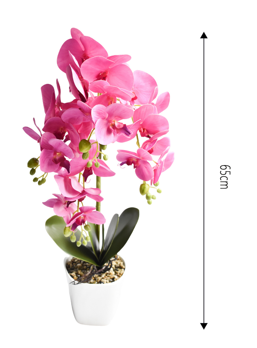 65cm Τεχνητό Διακοσμητικό Φυτό Ροζ Ορχιδέα σε Γλάστρα 65cm Τεχνητό Διακοσμητικό Φυτό Ροζ Ορχιδέα σε Γλάστρα