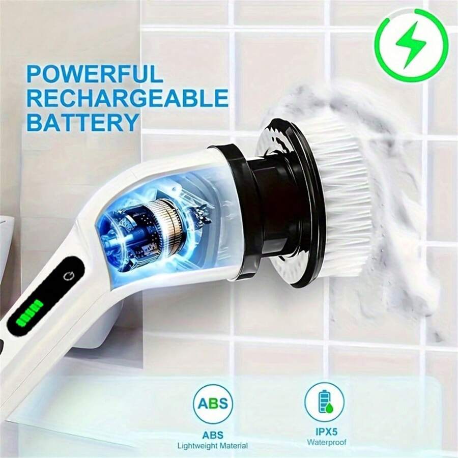 7 σε 1 Πολυλειτουργική Επαναφορτιζόμενη Περιστρεφόμενη Βούρτσα Καθαρισμού 25W με Τηλεσκοπικό Κοντάρι 7 σε 1 Πολυλειτουργική Επαναφορτιζόμενη Περιστρεφόμενη Βούρτσα Καθαρισμού 25W με Τηλεσκοπικό Κοντάρι