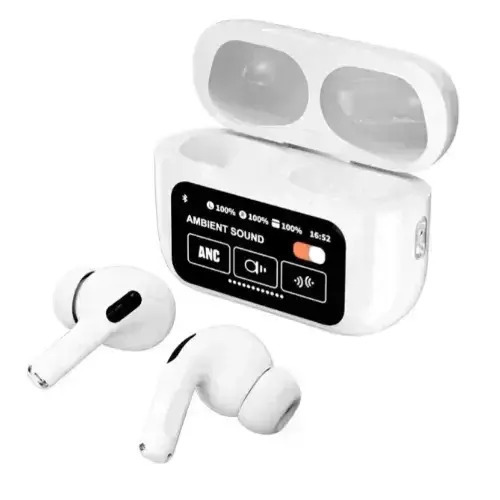 A9 Pro In-ear Bluetooth Handsfree με ANC & Οθόνη στη Θήκη - Λευκά A9 Pro In-ear Bluetooth Handsfree με ANC & Οθόνη στη Θήκη - Λευκά