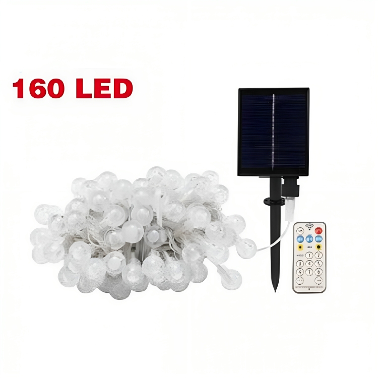 Αδιάβροχα Ηλιακά Χριστουγεννιάτικα Φωτάκια Μπαλίτσες - 160 LED RGB με 8 Προγράμματα Φωτισμού & Χειριστήριο - 3x2m - Arrango Αδιάβροχα Ηλιακά Χριστουγεννιάτικα Φωτάκια Μπαλίτσες - 160 LED RGB με 8 Προγράμματα Φωτισμού & Χειριστήριο - 3x2m - Arrango