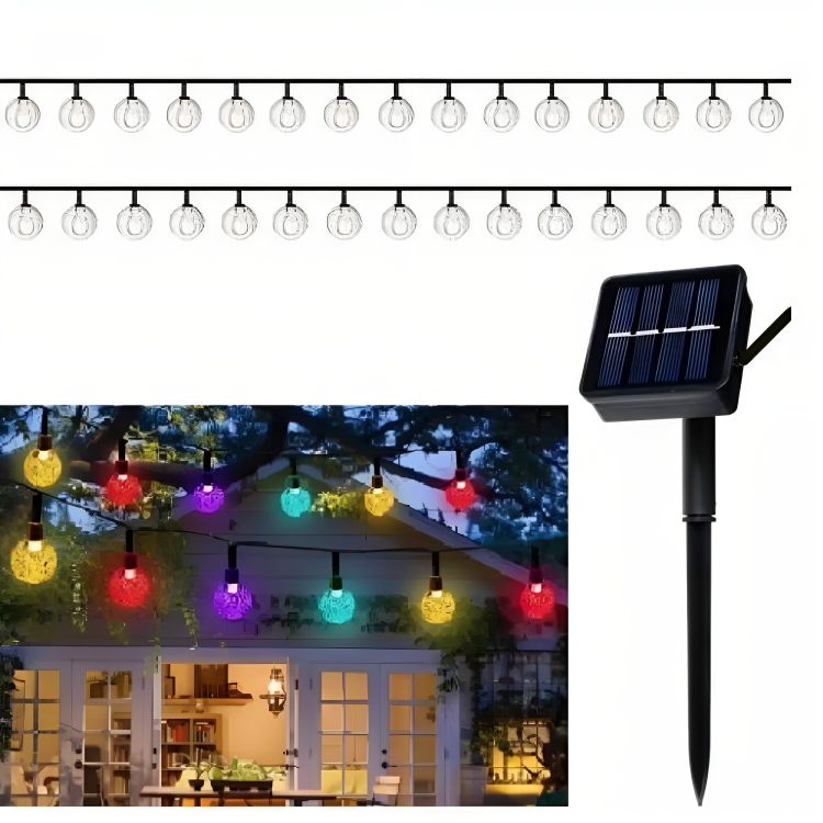 Αδιάβροχα Ηλιακά Χριστουγεννιάτικα Φωτάκια Μπαλίτσες - 160 LED RGB με 8 Προγράμματα Φωτισμού & Χειριστήριο - 3x2m - Arrango Αδιάβροχα Ηλιακά Χριστουγεννιάτικα Φωτάκια Μπαλίτσες - 160 LED RGB με 8 Προγράμματα Φωτισμού & Χειριστήριο - 3x2m - Arrango