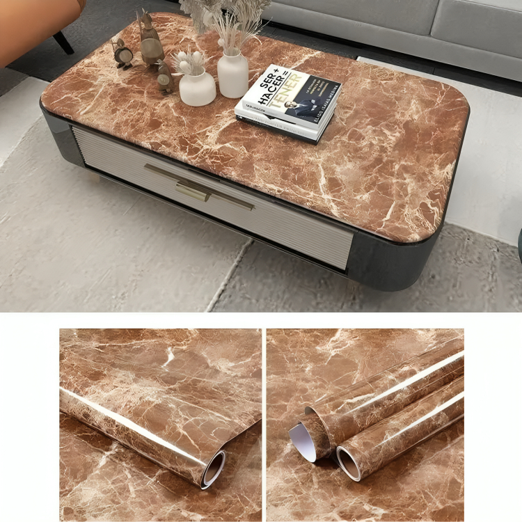 Αδιάβροχη Αυτοκόλλητη Ταπετσαρία Τοίχου - Καφέ Μάρμαρο - Ρολό 200 x 45cm Αδιάβροχη Αυτοκόλλητη Ταπετσαρία Τοίχου - Καφέ Μάρμαρο - Ρολό 200 x 45cm