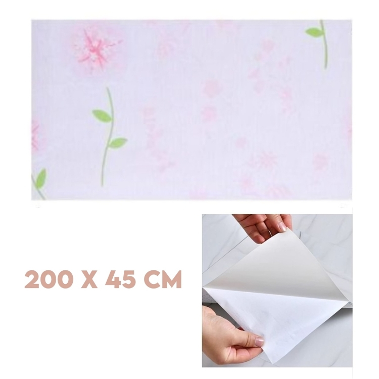 Αδιάβροχη Αυτοκόλλητη Ταπετσαρία Τοίχου - Ρολό Λευκή με Λουλούδια - 200x45 εκ Αδιάβροχη Αυτοκόλλητη Ταπετσαρία Τοίχου - Ρολό Λευκή με Λουλούδια - 200x45 εκ