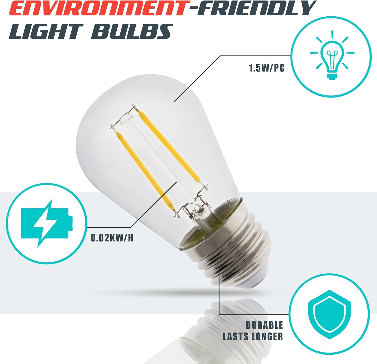 Αδιάβροχη Γιρλάντα 10 Μέτρα με 20 Διάφανες Διακοσμητικές Λάμπες LED Θερμού Λευκού Φωτισμού - Aerbes Αδιάβροχη Γιρλάντα 10 Μέτρα με 20 Διάφανες Διακοσμητικές Λάμπες LED Θερμού Λευκού Φωτισμού - Aerbes