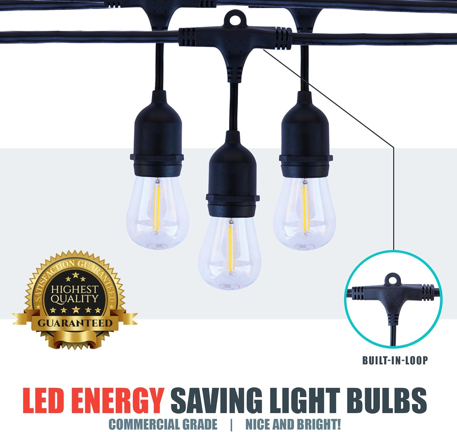 Αδιάβροχη Γιρλάντα 10 Μέτρα με 20 Διάφανες Διακοσμητικές Λάμπες LED Θερμού Λευκού Φωτισμού - Aerbes Αδιάβροχη Γιρλάντα 10 Μέτρα με 20 Διάφανες Διακοσμητικές Λάμπες LED Θερμού Λευκού Φωτισμού - Aerbes