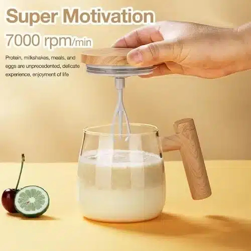 Αδιάβροχη Γυάλινη Κούπα που Ανακατεύεται Μόνη της με Ξύλινο Καπάκι και Λαβή 400ml Home Theory Αδιάβροχη Γυάλινη Κούπα που Ανακατεύεται Μόνη της με Ξύλινο Καπάκι και Λαβή 400ml Home Theory