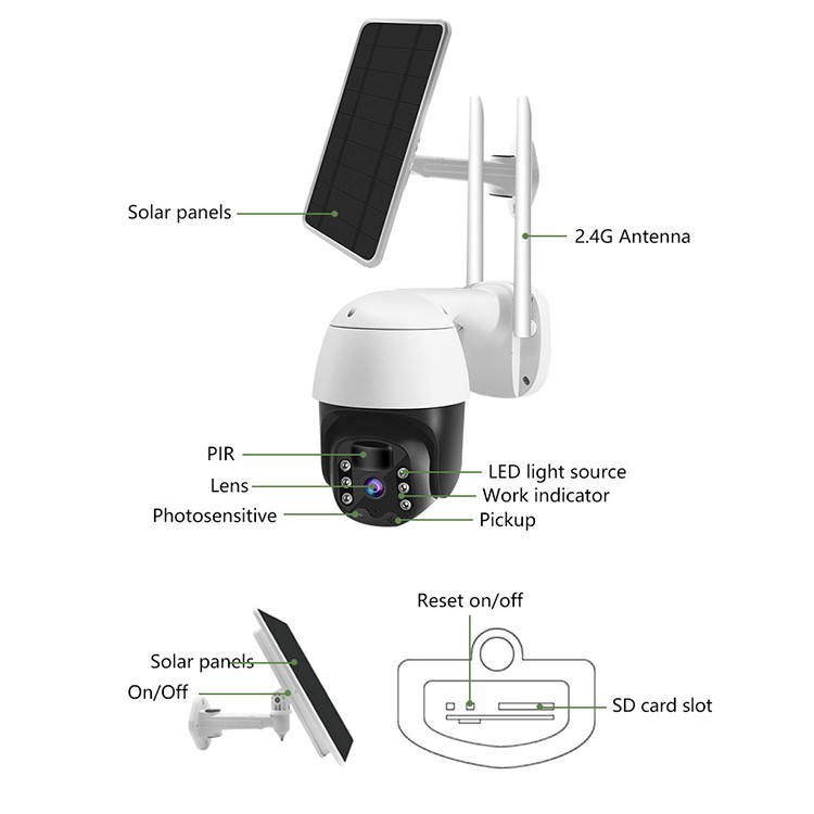 Αδιάβροχη Ηλιακή κάμερα WIFI HD 4K με Αμφίδρομη Επικοινωνία - Andowl Αδιάβροχη Ηλιακή κάμερα WIFI HD 4K με Αμφίδρομη Επικοινωνία - Andowl