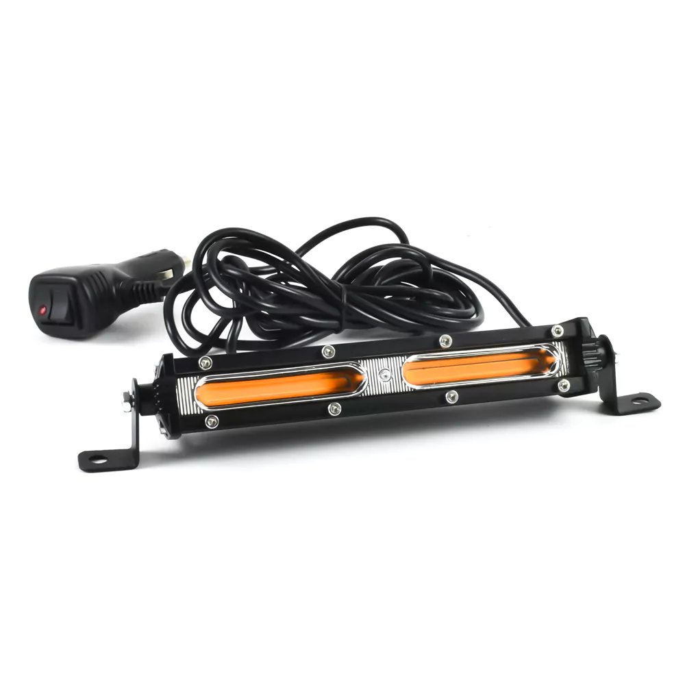 Αδιάβροχη Mini Μπάρα LED COB Πορτοκαλί Φωτισμού Σταθερού & Strobe 18W 12/24V IP67 Αδιάβροχη Mini Μπάρα LED COB Πορτοκαλί Φωτισμού Σταθερού & Strobe 18W 12/24V IP67
