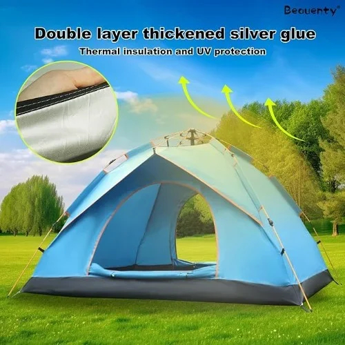 Αδιάβροχη Αυτόματη Σκηνή Camping για 3 Άτομα με Θήκη Μεταφοράς 200x220x140εκ. Μπλε Αδιάβροχη Αυτόματη Σκηνή Camping για 3 Άτομα με Θήκη Μεταφοράς 200x220x140εκ. Μπλε