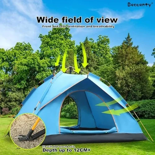 Αδιάβροχη Αυτόματη Σκηνή Camping για 3 Άτομα με Θήκη Μεταφοράς 200x220x140εκ. Μπλε Αδιάβροχη Αυτόματη Σκηνή Camping για 3 Άτομα με Θήκη Μεταφοράς 200x220x140εκ. Μπλε