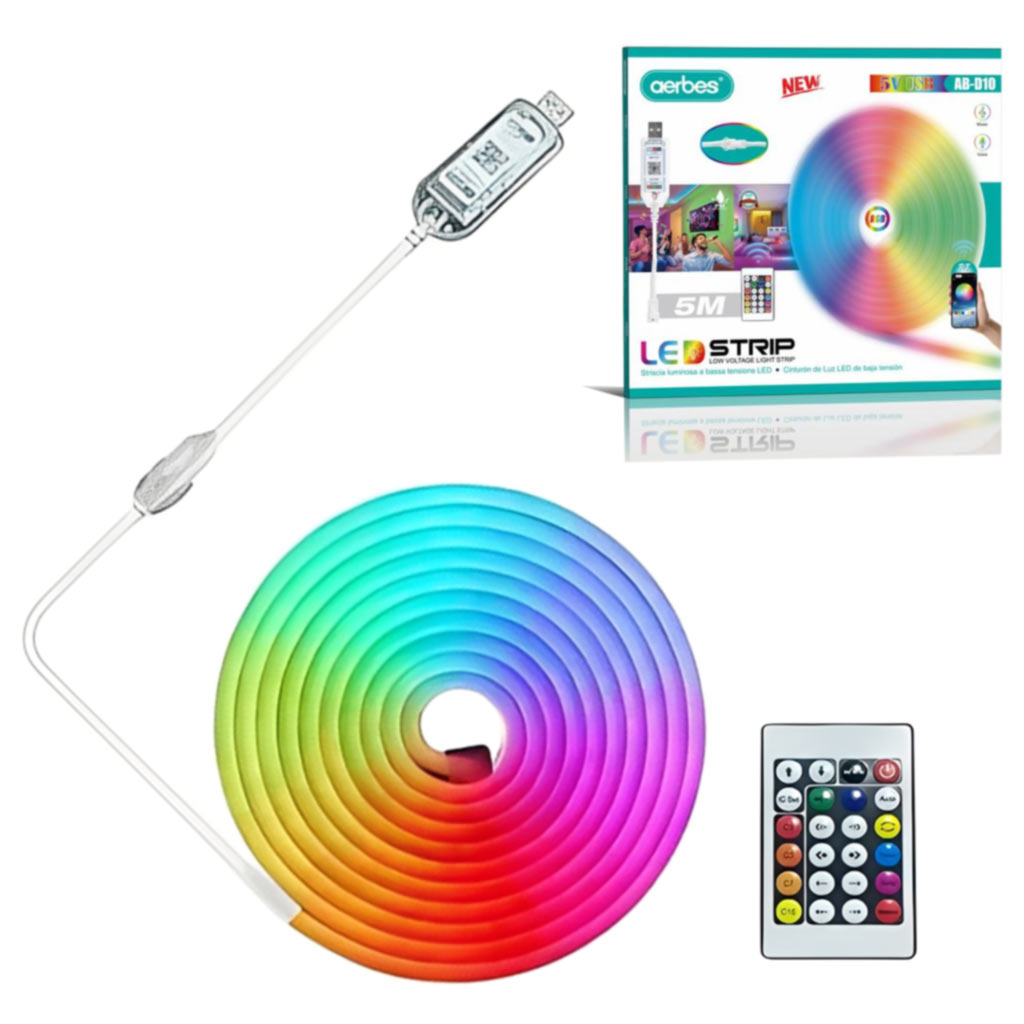 Αδιάβροχη Ταινία LED RGB 5m WiFi USB 5V με Τηλεχειριστήριο AERBES Αδιάβροχη Ταινία LED RGB 5m WiFi USB 5V με Τηλεχειριστήριο AERBES