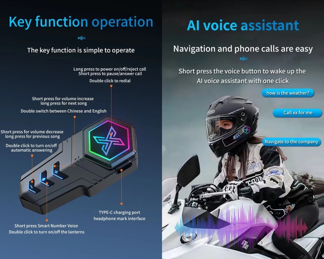 Αδιάβροχο Ακουστικό - Ενδοεπικοινωνία Κράνους Bluetooth, Noise-Cancelation και Υποστήριξη Κλήσεων Αδιάβροχο Ακουστικό - Ενδοεπικοινωνία Κράνους Bluetooth, Noise-Cancelation και Υποστήριξη Κλήσεων