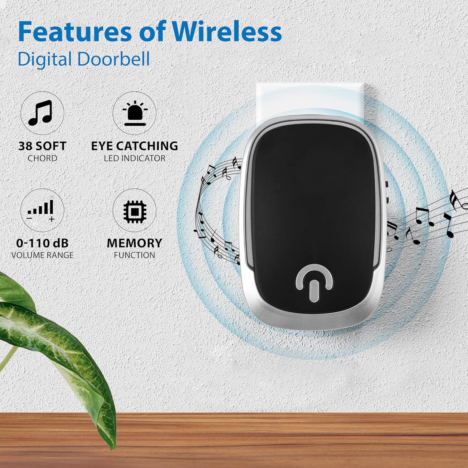 Αδιάβροχο Ασύρματο Κουδούνι Πόρτας με 38 Μελωδίες & Ρυθμιζόμενη Ένταση - Luckarm Αδιάβροχο Ασύρματο Κουδούνι Πόρτας με 38 Μελωδίες & Ρυθμιζόμενη Ένταση - Luckarm