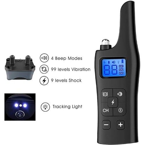 Αδιάβροχο Επαναφορτιζόμενο Ηλεκτρικό Ασύρματο Κολάρο Εκπαίδευσης Σκύλου με 4 Λειτουργίες και LED Φωτάκι - Μαύρο Αδιάβροχο Επαναφορτιζόμενο Ηλεκτρικό Ασύρματο Κολάρο Εκπαίδευσης Σκύλου με 4 Λειτουργίες και LED Φωτάκι - Μαύρο