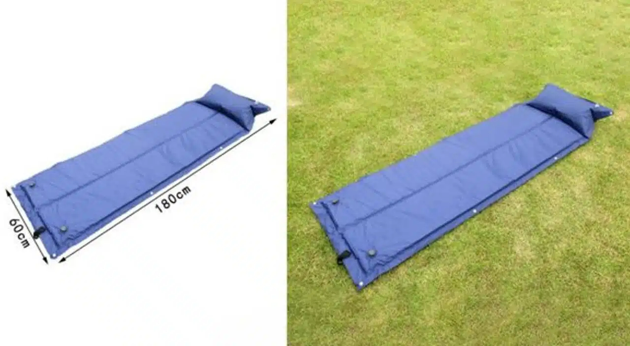 Αδιάβροχο Φουσκωτό Στρώμα με Ενσωματωμένο Μαξιλάρι και Μπλε Σχέδιο – Μονό 180x60x2.5cm Αδιάβροχο Φουσκωτό Στρώμα με Ενσωματωμένο Μαξιλάρι και Μπλε Σχέδιο – Μονό 180x60x2.5cm