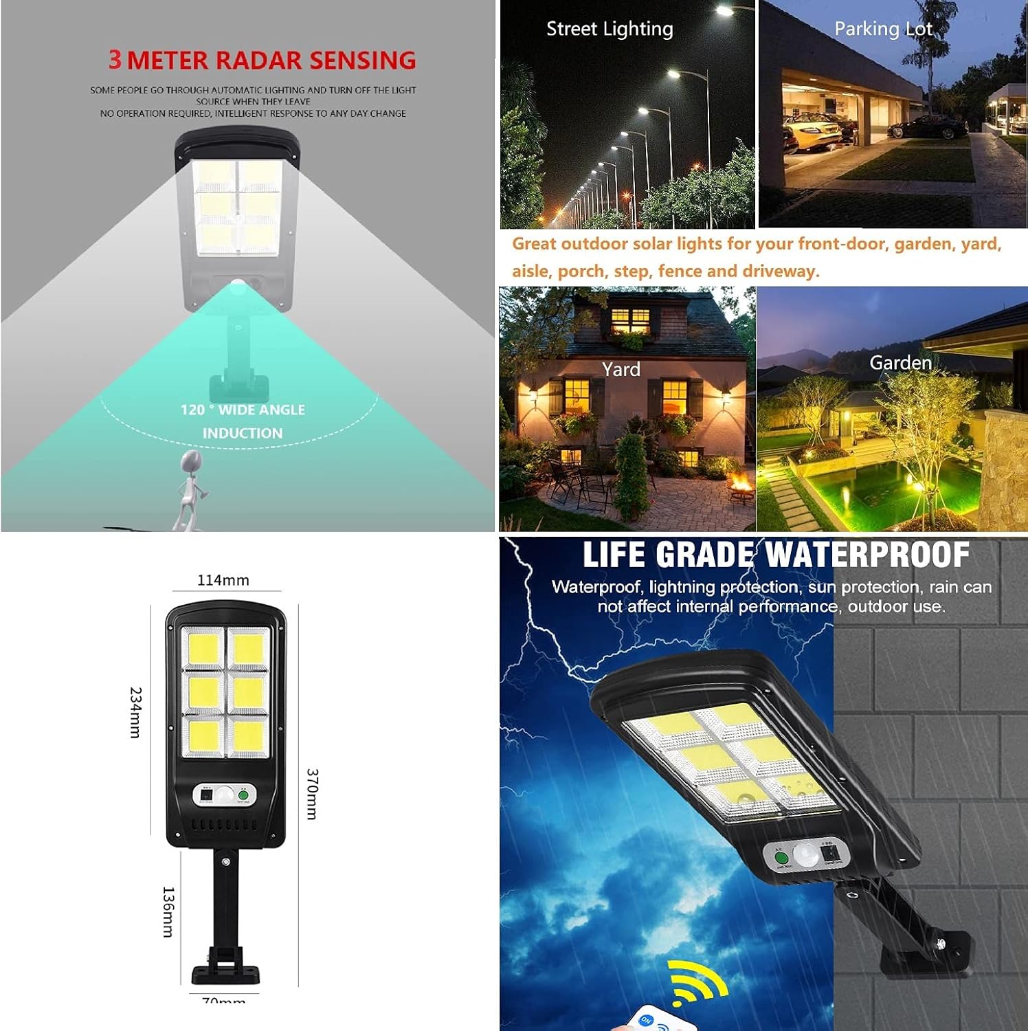 Αδιάβροχο Ηλιακό Φωτιστικό Δρόμου 5200K με Αισθητήρα Κίνησης και Τηλεχειριστήριο Αδιάβροχο Ηλιακό Φωτιστικό Δρόμου 5200K με Αισθητήρα Κίνησης και Τηλεχειριστήριο