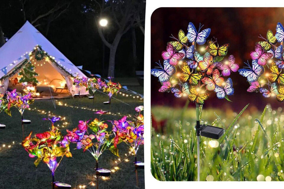 Αδιάβροχο Ηλιακό Φωτιστικό Πεταλούδα με Ηλιακό Πάνελ Αδιάβροχο Ηλιακό Φωτιστικό Πεταλούδα με Ηλιακό Πάνελ