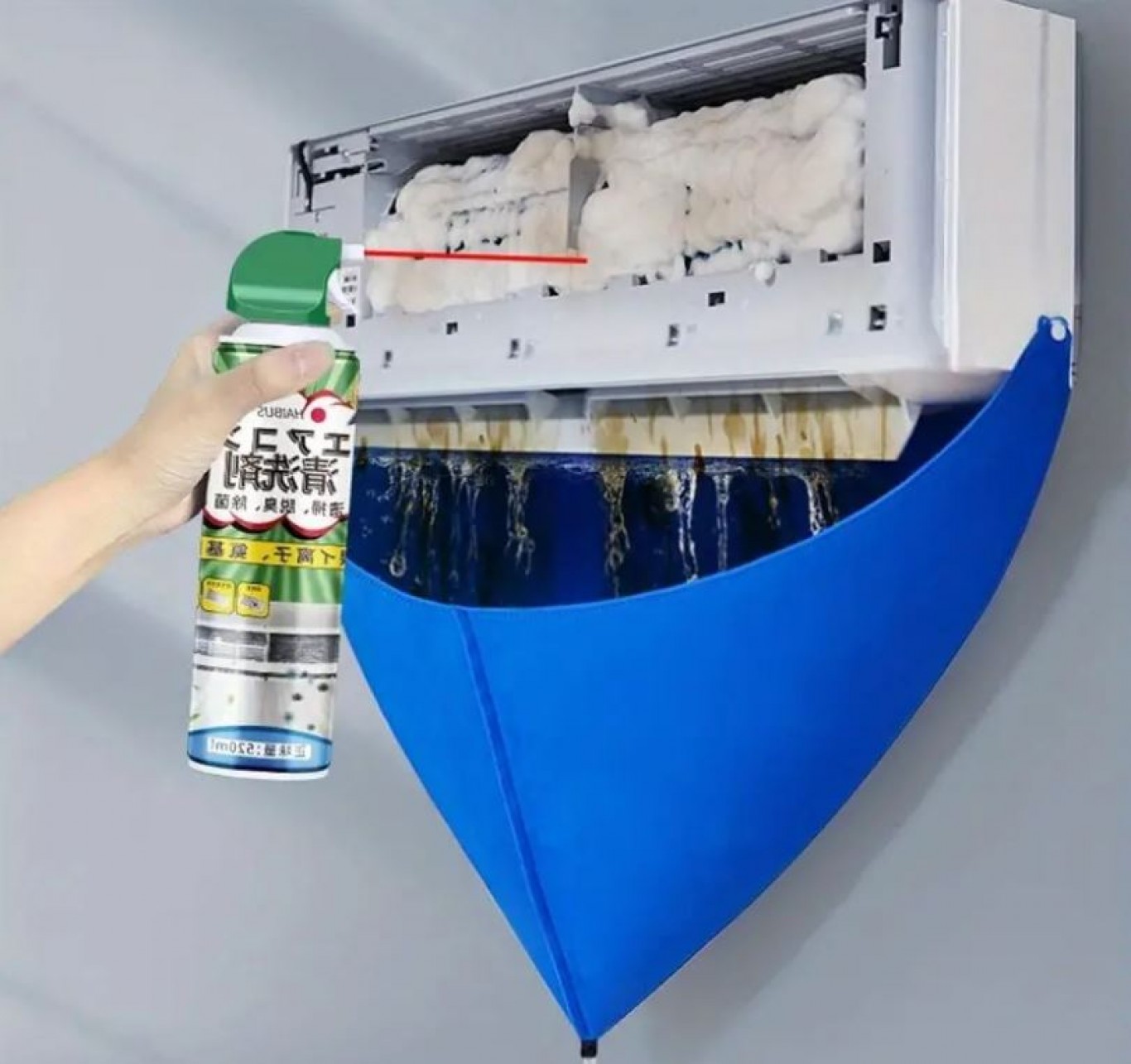 Αδιάβροχο Κάλυμμα Αποστράγγισης Νερού με Σωλήνα για Συντήρηση Μικρών Split Κλιματιστικών Μπλε Αδιάβροχο Κάλυμμα Αποστράγγισης Νερού με Σωλήνα για Συντήρηση Μικρών Split Κλιματιστικών Μπλε