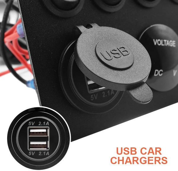 Αδιάβροχο Ψηφιακό Πάνελ Ελέγχου 12V με 5 Διακόπτες, Βολτόμετρο & USB - Για Σκάφη, Αυτοκίνητα - Panel Marine Αδιάβροχο Ψηφιακό Πάνελ Ελέγχου 12V με 5 Διακόπτες, Βολτόμετρο & USB - Για Σκάφη, Αυτοκίνητα - Panel Marine