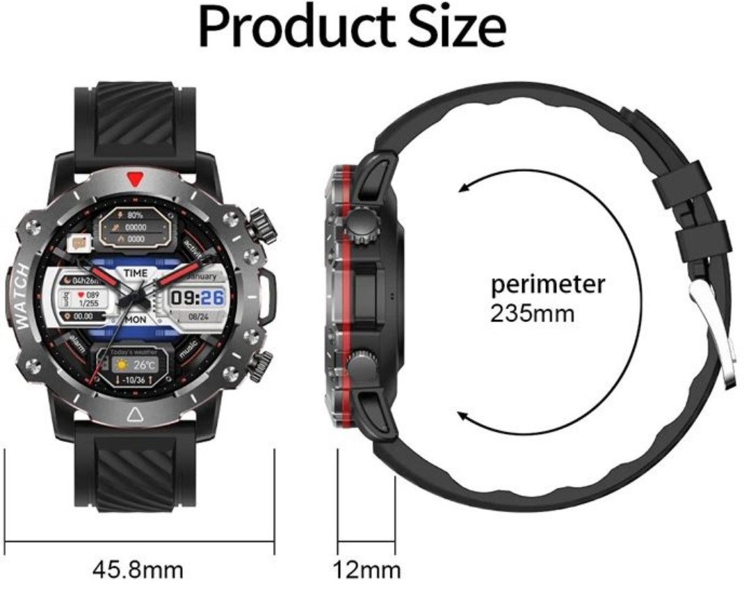 Αδιάβροχο Σπορ Smartwatch με Οξύμετρο & Μέτρηση Θερμοκρασίας Σώματος Αδιάβροχο Σπορ Smartwatch με Οξύμετρο & Μέτρηση Θερμοκρασίας Σώματος