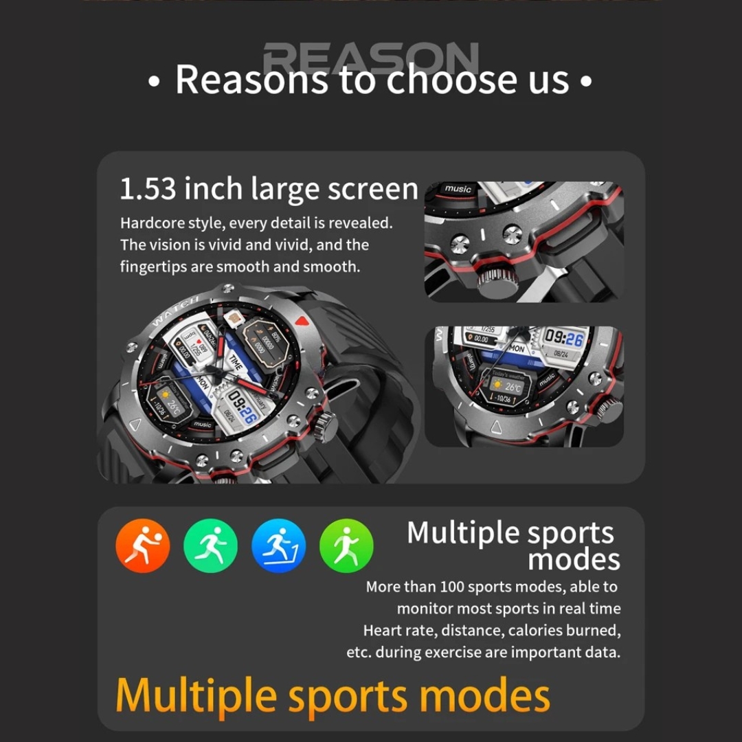 Αδιάβροχο Σπορ Smartwatch με Οξύμετρο & Μέτρηση Θερμοκρασίας Σώματος Αδιάβροχο Σπορ Smartwatch με Οξύμετρο & Μέτρηση Θερμοκρασίας Σώματος