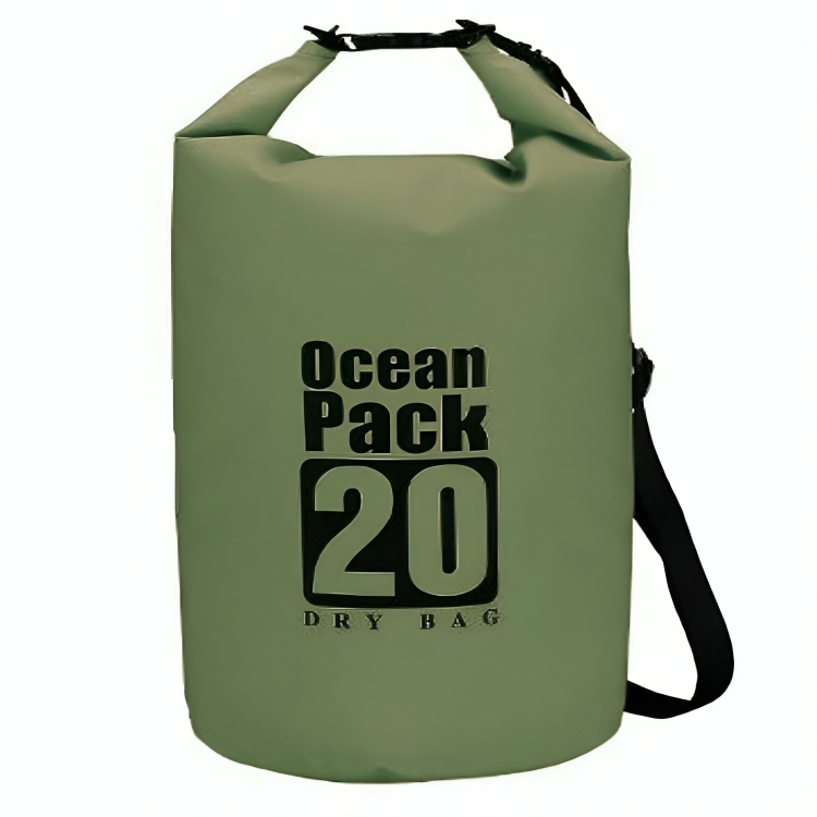 Αδιάβροχος Αεροστεγής Σάκος, Τσάντα 20L με Λουρί Ώμου που Επιπλέει στο Νερό Ocean Pack - Λαδί Αδιάβροχος Αεροστεγής Σάκος, Τσάντα 20L με Λουρί Ώμου που Επιπλέει στο Νερό Ocean Pack - Λαδί