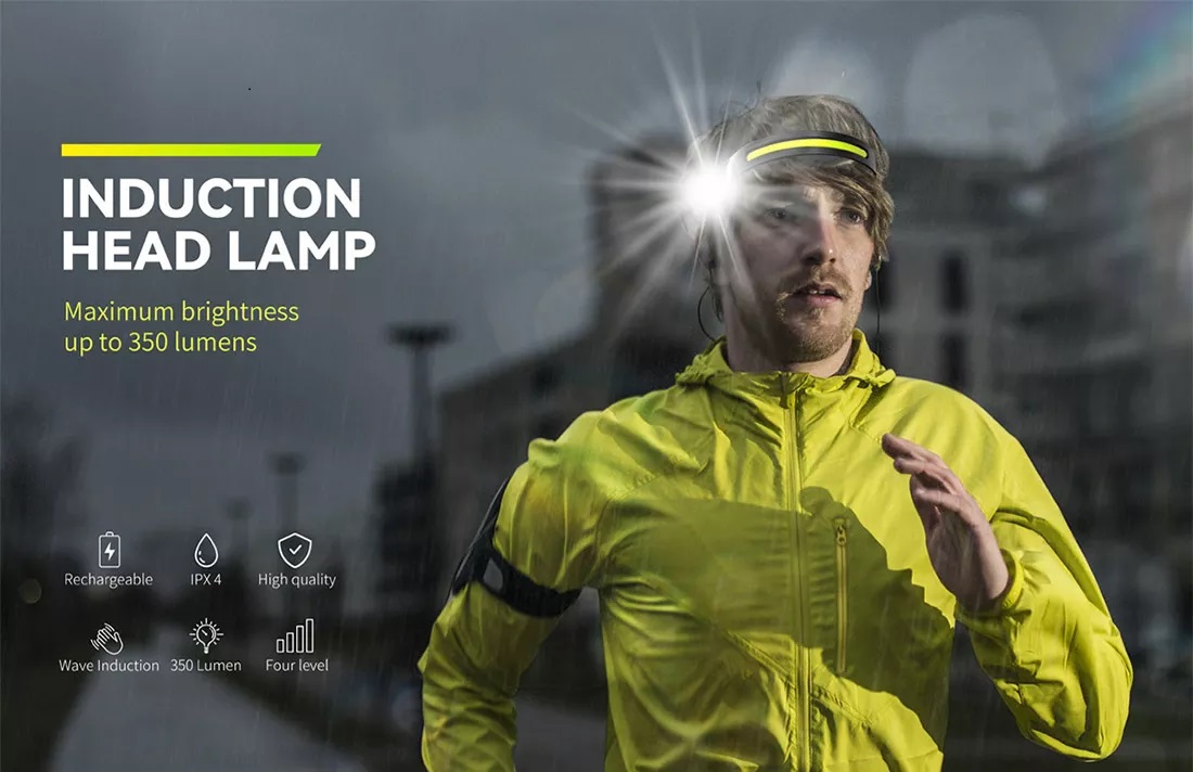 Αδιάβροχος Επαναφορτιζόμενος COB LED Φακός Κεφαλής 350lm με 5 Λειτουργίες Φωτισμού, Αισθητήρα Κίνησης Χεριού και Θήκη Μεταφοράς - KEANOS Αδιάβροχος Επαναφορτιζόμενος COB LED Φακός Κεφαλής 350lm με 5 Λειτουργίες Φωτισμού, Αισθητήρα Κίνησης Χεριού και Θήκη Μεταφοράς - KEANOS