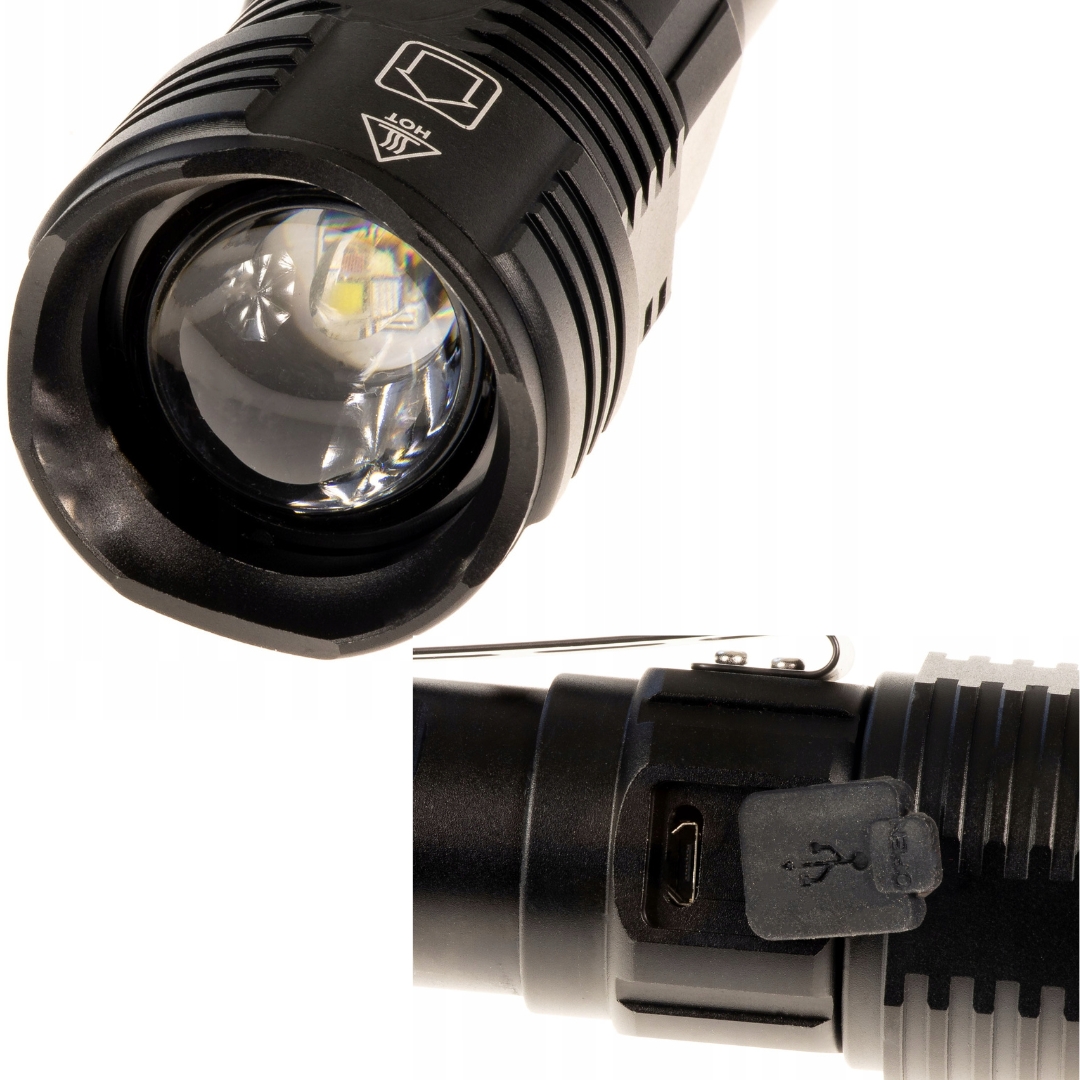 Αδιάβροχος Επαναφορτιζόμενος Φακός Cree LED Αλουμινίου με Zoom, 4 Χρώματα Φωτισμού και UV Αδιάβροχος Επαναφορτιζόμενος Φακός Cree LED Αλουμινίου με Zoom, 4 Χρώματα Φωτισμού και UV