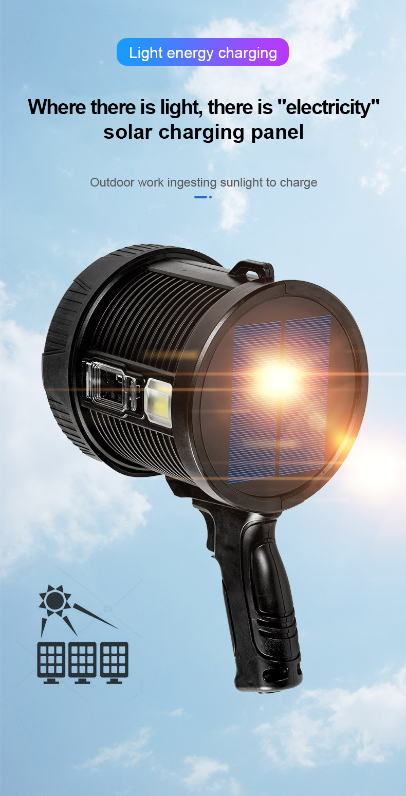 Φορητός Ηλιακός Προβολέας LED Χειρός Έκτακτης Ανάγκης Υψηλής Απόδοσης Power Bank Επαναφορτιζόμενος USB Φορητός Ηλιακός Προβολέας LED Χειρός Έκτακτης Ανάγκης Υψηλής Απόδοσης Power Bank Επαναφορτιζόμενος USB