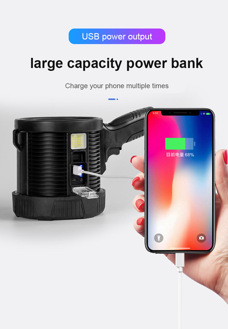 Φορητός Ηλιακός Προβολέας LED Χειρός Έκτακτης Ανάγκης Υψηλής Απόδοσης Power Bank Επαναφορτιζόμενος USB Φορητός Ηλιακός Προβολέας LED Χειρός Έκτακτης Ανάγκης Υψηλής Απόδοσης Power Bank Επαναφορτιζόμενος USB