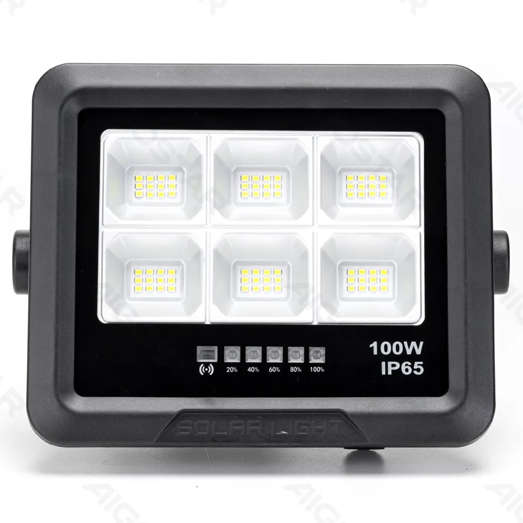 Aδιάβροχος Ηλιακός Προβολέας LED 100W με Πάνελ & Τηλεχειριστήριο - 1000lm, 6500K, IP65 - Aigostar Aδιάβροχος Ηλιακός Προβολέας LED 100W με Πάνελ & Τηλεχειριστήριο - 1000lm, 6500K, IP65 - Aigostar