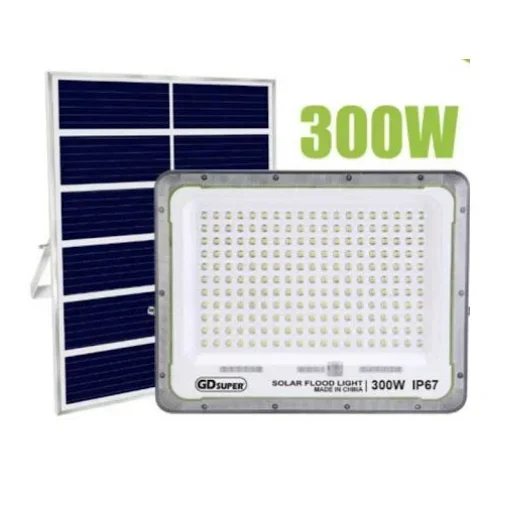 Αδιάβροχος Ηλιακός Προβολέας LED 300W με Πάνελ και Τηλεχειριστήριο GDSUPER Αδιάβροχος Ηλιακός Προβολέας LED 300W με Πάνελ και Τηλεχειριστήριο GDSUPER