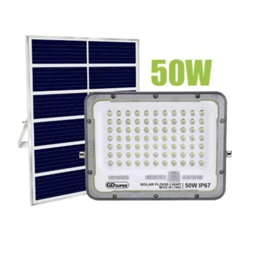 Αδιάβροχος ηλιακός προβολέας LED 50W με πάνελ και τηλεχειριστήριο GD-50G GDSUPER Αδιάβροχος ηλιακός προβολέας LED 50W με πάνελ και τηλεχειριστήριο GD-50G GDSUPER