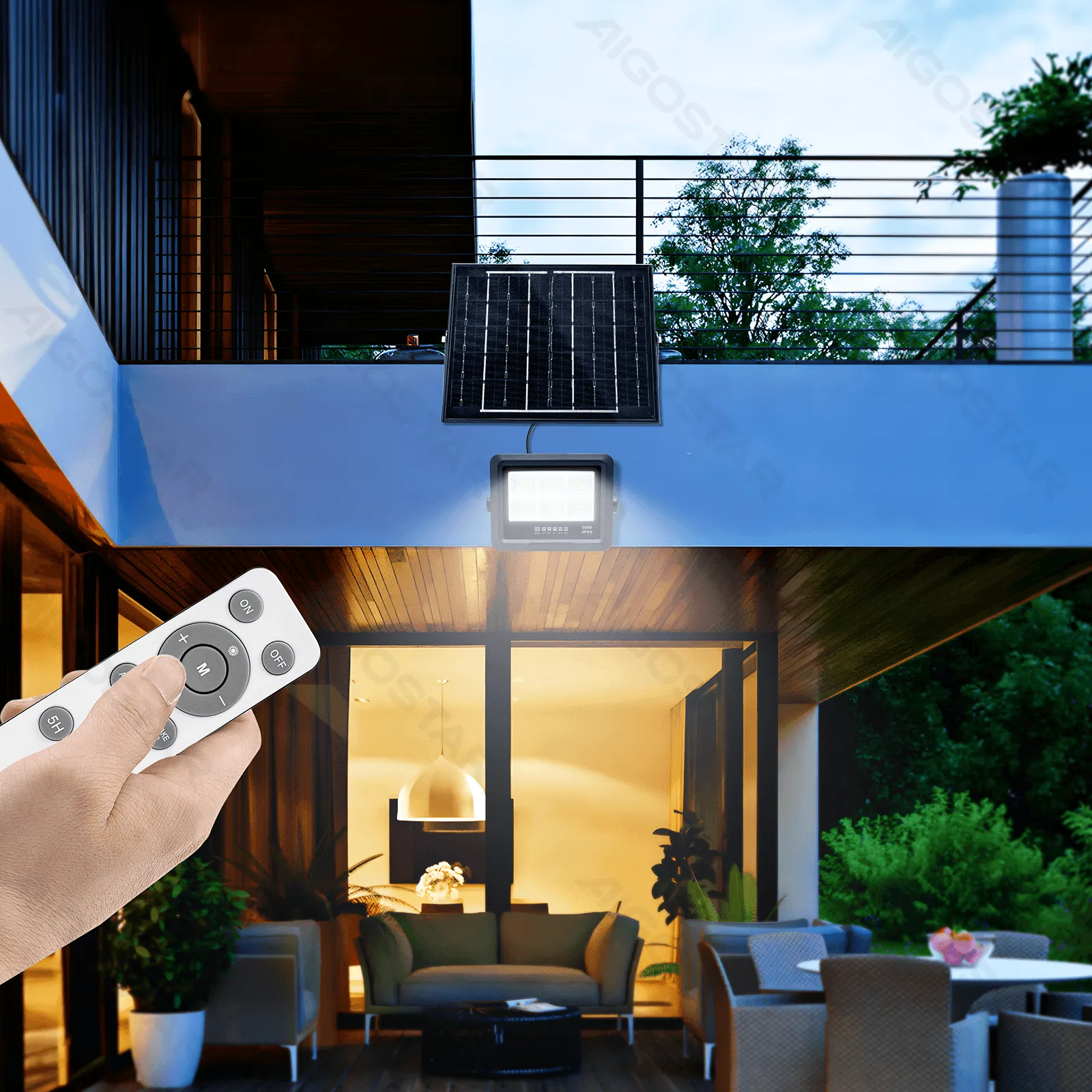 Aδιάβροχος Ηλιακός Προβολέας LED με Πάνελ 50W 500lm 6500K Aigostar Aδιάβροχος Ηλιακός Προβολέας LED με Πάνελ 50W 500lm 6500K Aigostar