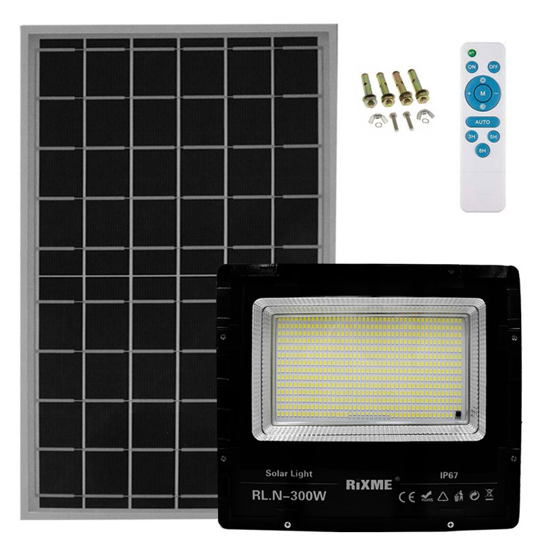 Αδιάβροχος Ηλιακός Προβολέας LED με Πάνελ, Βάσεις Τοποθέτησης και Τηλεχειριστήριο 300W Αδιάβροχος Ηλιακός Προβολέας LED με Πάνελ, Βάσεις Τοποθέτησης και Τηλεχειριστήριο 300W