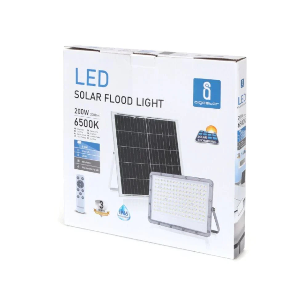 Αδιάβροχος Προβολέας Led Aigostar 200W με Ηλιακό Πάνελ και Ενσωματωμένη Μπαταρία Αδιάβροχος Προβολέας Led Aigostar 200W με Ηλιακό Πάνελ και Ενσωματωμένη Μπαταρία