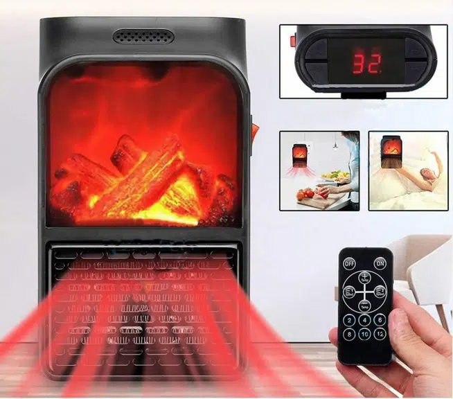 Αερόθερμο Δωματίου Τοίχου 600W με Χρονοδιακόπτη σε Μαύρο Χρώμα Αερόθερμο Δωματίου Τοίχου 600W με Χρονοδιακόπτη σε Μαύρο Χρώμα