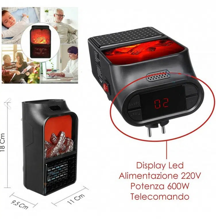 Αερόθερμο Δωματίου Τοίχου 600W με Χρονοδιακόπτη σε Μαύρο Χρώμα Αερόθερμο Δωματίου Τοίχου 600W με Χρονοδιακόπτη σε Μαύρο Χρώμα