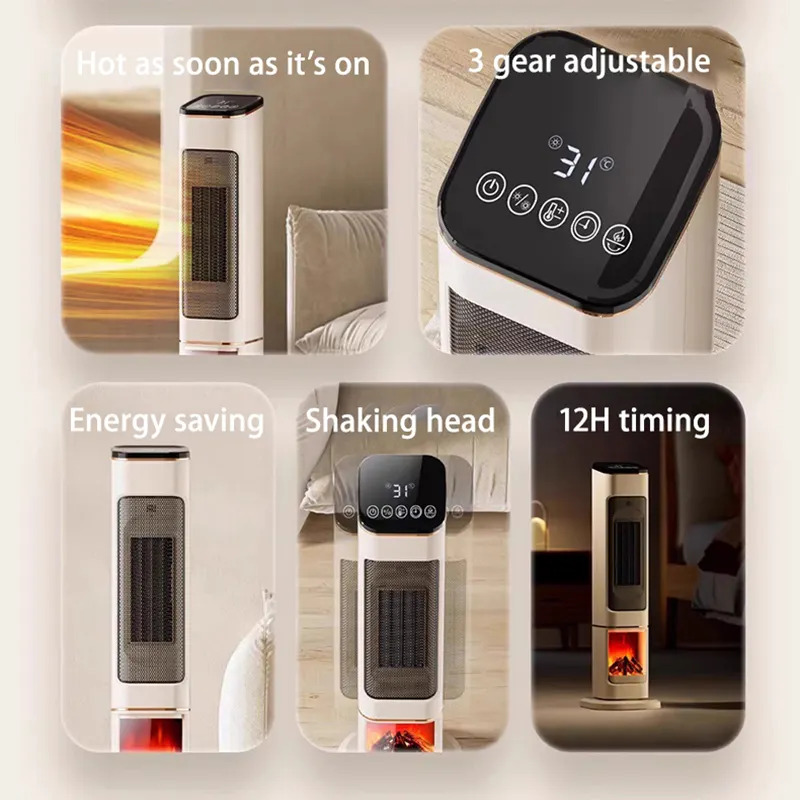 Αερόθερμο Πύργος 2000W με Οθόνη Αφής, Χρονοδιακόπτη, Τηλεχειριστήριο & Εφέ Τζακιού Αερόθερμο Πύργος 2000W με Οθόνη Αφής, Χρονοδιακόπτη, Τηλεχειριστήριο & Εφέ Τζακιού