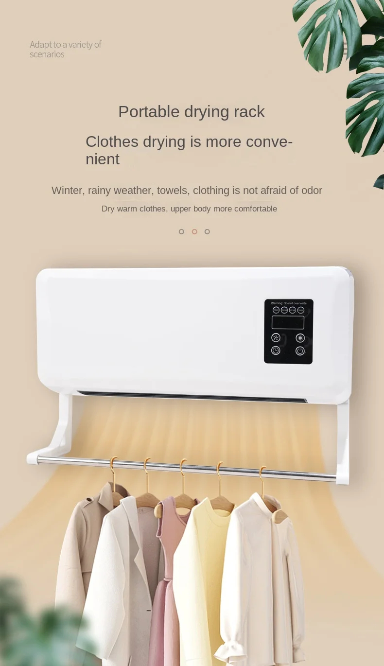 Αερόθερμο Τοίχου 1800W με Λειτουργία Θέρμανσης & Ψύξης, Αποσπώμενη Σχάρα Στεγνώματος Ρούχων και Τηλεχειριστήριο Αερόθερμο Τοίχου 1800W με Λειτουργία Θέρμανσης & Ψύξης, Αποσπώμενη Σχάρα Στεγνώματος Ρούχων και Τηλεχειριστήριο