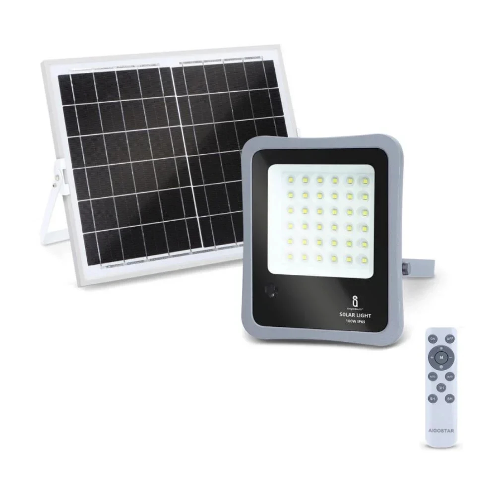 Aigostar Αδιάβροχος Ηλιακός Προβολέας Dimmable LED 100W Ψυχρό Λευκό 3,2V IP65 με Ενσωματωμένη Μπαταρία και Τηλεχειριστήριο Aigostar Αδιάβροχος Ηλιακός Προβολέας Dimmable LED 100W Ψυχρό Λευκό 3,2V IP65 με Ενσωματωμένη Μπαταρία και Τηλεχειριστήριο