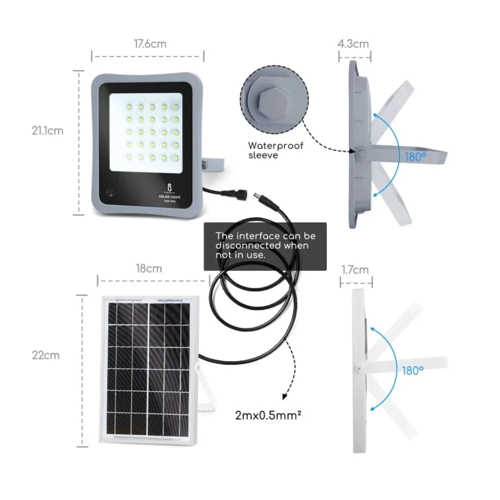 Aigostar Αδιάβροχος Ηλιακός Προβολέας Dimmable LED 30W Ψυχρό Λευκό 3,2V IP65 με Ενσωματωμένη Μπαταρία και Τηλεχειριστήριο Aigostar Αδιάβροχος Ηλιακός Προβολέας Dimmable LED 30W Ψυχρό Λευκό 3,2V IP65 με Ενσωματωμένη Μπαταρία και Τηλεχειριστήριο