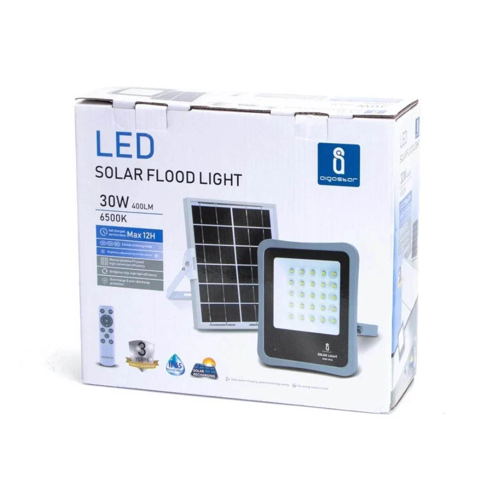 Aigostar Αδιάβροχος Ηλιακός Προβολέας Dimmable LED 30W Ψυχρό Λευκό 3,2V IP65 με Ενσωματωμένη Μπαταρία και Τηλεχειριστήριο Aigostar Αδιάβροχος Ηλιακός Προβολέας Dimmable LED 30W Ψυχρό Λευκό 3,2V IP65 με Ενσωματωμένη Μπαταρία και Τηλεχειριστήριο