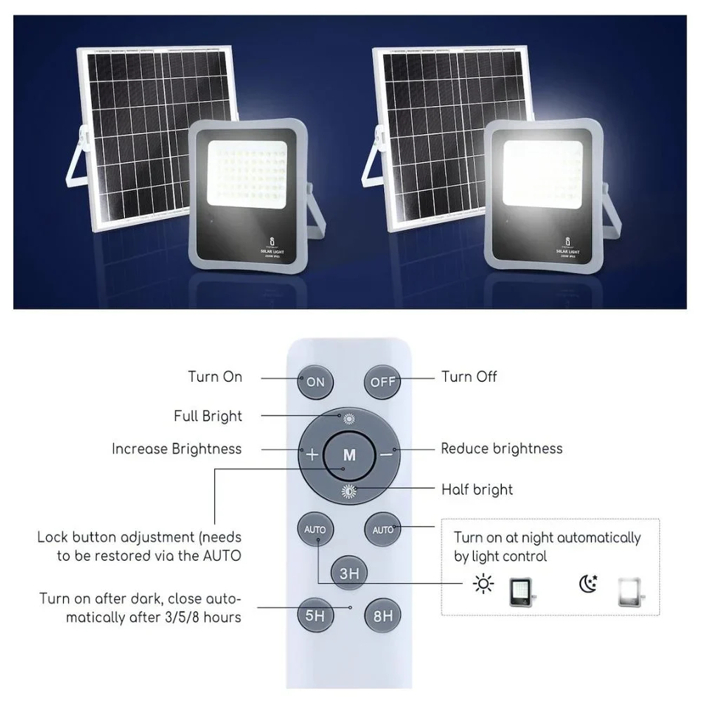 Aigostar Αδιάβροχος Ηλιακός Προβολέας LED 300W Ψυχρό Λευκό 6500K με Τηλεχειριστήριο και Ενσωματωμένη Μπαταρία Aigostar Αδιάβροχος Ηλιακός Προβολέας LED 300W Ψυχρό Λευκό 6500K με Τηλεχειριστήριο και Ενσωματωμένη Μπαταρία