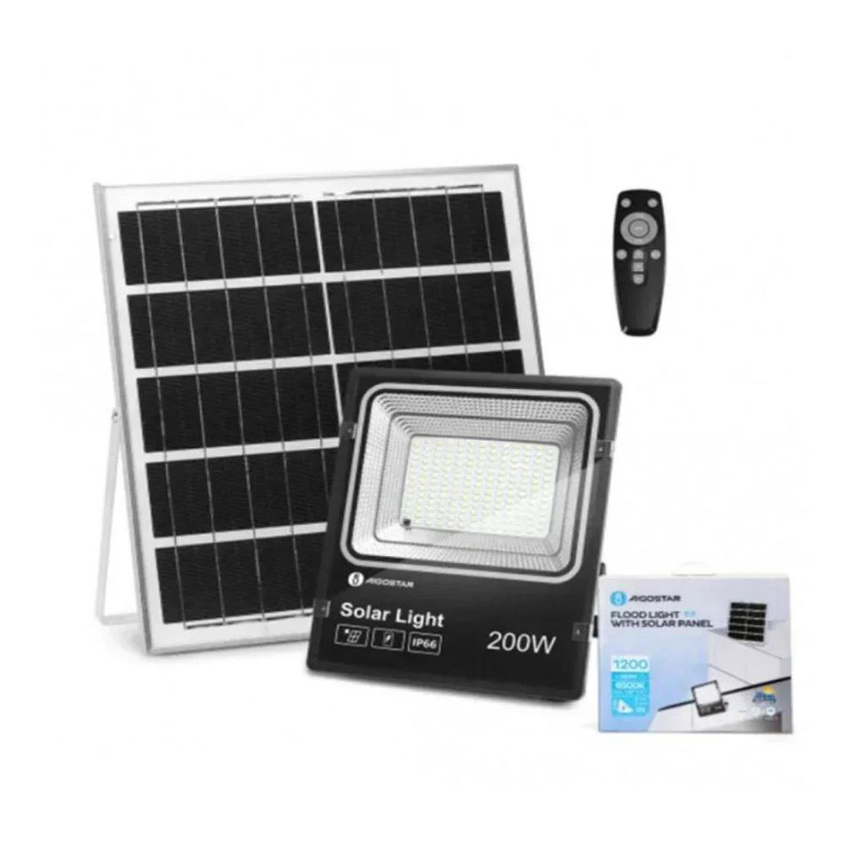 AIGOSTAR Ηλιακός Προβολέας LED 200W, Ψυχρό Λευκό Φως 6500K, Αδιάβροχος IP66 με Φωτοβολταϊκό Πάνελ και Τηλεχειριστήριο AIGOSTAR Ηλιακός Προβολέας LED 200W, Ψυχρό Λευκό Φως 6500K, Αδιάβροχος IP66 με Φωτοβολταϊκό Πάνελ και Τηλεχειριστήριο