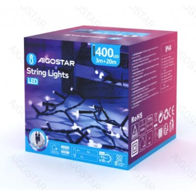Aigostar Χριστουγεννιάτικα 400 LED Λαμπάκια Ψυχρού Λευκού Φωτισμού - 20m 6500K με 8 Διαφορετικά Προγράμματα Φωτισμού Aigostar Χριστουγεννιάτικα 400 LED Λαμπάκια Ψυχρού Λευκού Φωτισμού - 20m 6500K με 8 Διαφορετικά Προγράμματα Φωτισμού