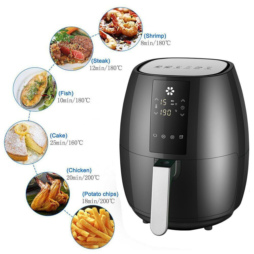 Air Fryer 5L 1400W - To Υγιεινό & Νόστιμο Τηγανητό - Ηλεκτρική Φριτέζα Αέρα με Ψηφιακό Πάνελ - Οθόνη Αφής - Andowl Air Fryer 5L 1400W - To Υγιεινό & Νόστιμο Τηγανητό - Ηλεκτρική Φριτέζα Αέρα με Ψηφιακό Πάνελ - Οθόνη Αφής - Andowl