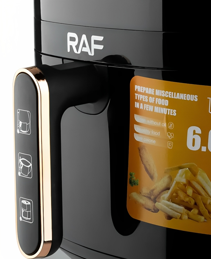 Air Fryer 6L 1500W - Το Υγιεινό & Νόστιμο Τηγανητό - Ηλεκτρική Φριτέζα Αέρα με Ψηφιακό Πάνελ - Οθόνη Αφής - RAF Air Fryer 6L 1500W - Το Υγιεινό & Νόστιμο Τηγανητό - Ηλεκτρική Φριτέζα Αέρα με Ψηφιακό Πάνελ - Οθόνη Αφής - RAF
